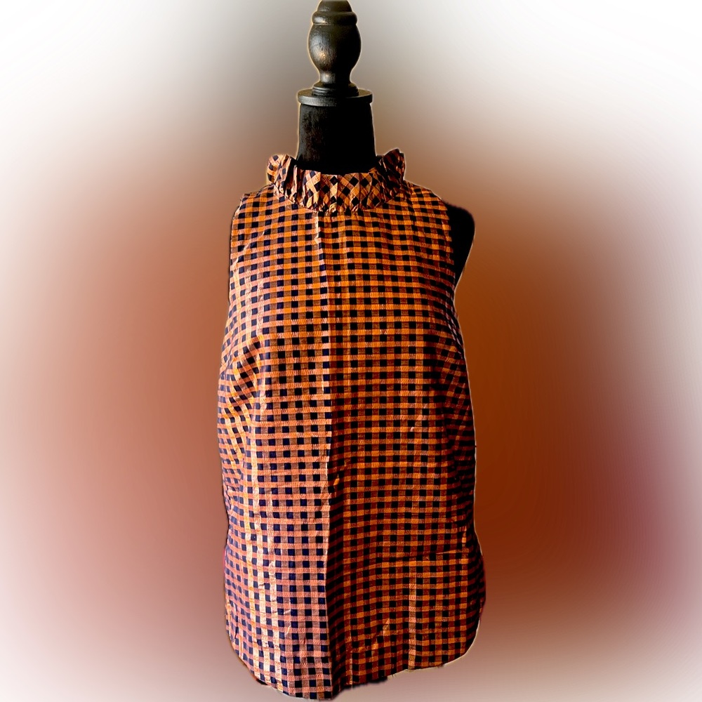 J.Crew Rose Gold & Black Sleeveless Blouse